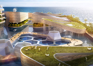 Illustration for article titled This amazing floating underwater city may become a reality in China